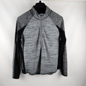Athleta Womens XL Running Wild Half Zip Gray Black